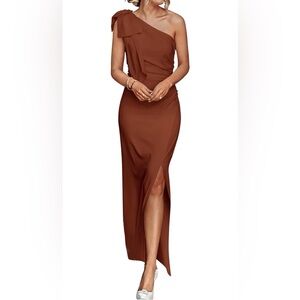 PRETTYGARDEN Long Formal Sleeveless Ruched Bodycon Wedding Guest Slit Maxi Dress